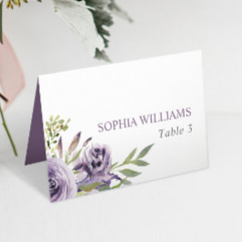 Mesa Tarjeta de tabla Boda de flores moradas Rosas