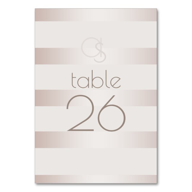 Mesa Tarjeta de tabla boda | Elegante Rubor Pearl (Anverso)