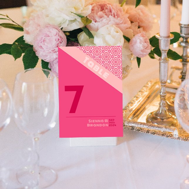 Mesa Tarjeta de tabla Boda rojo para Rosas geométricos (Subido por el creador)