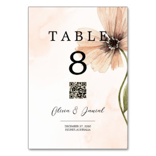 Mesa Tarjeta de tabla Boho Floral Rustic Fall Otoño Bod