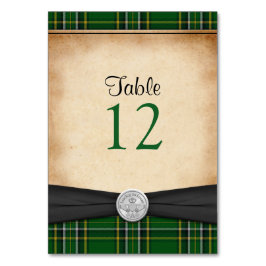 Mesa Tarjeta de tabla de Boda celta irlandesa Tartan Cl