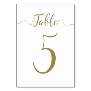 Mesa Tarjeta de tabla de Boda de oro número 5