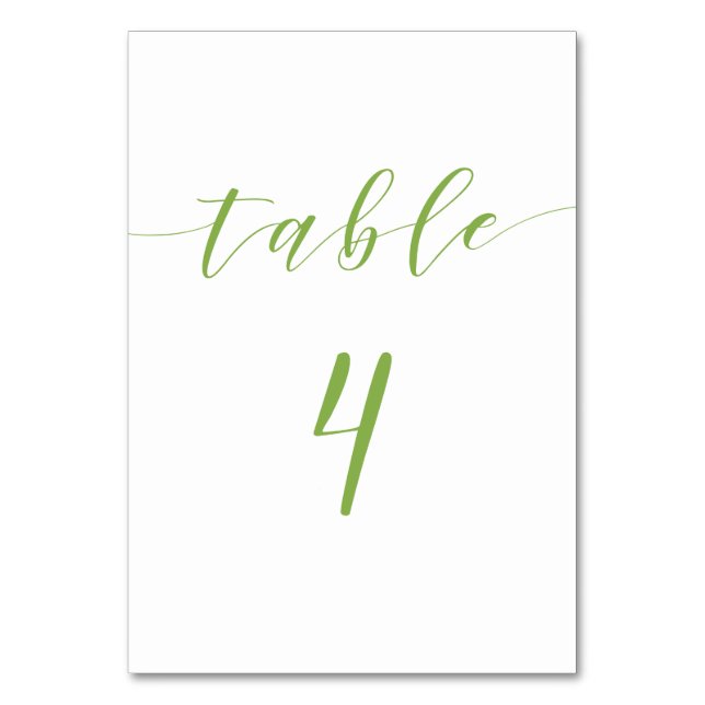 Mesa Tarjeta de tabla de boda de script moderna 4 (Anverso)