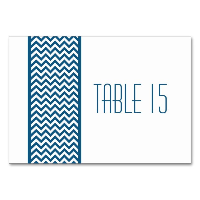 Mesa Tarjeta de tabla de borde de cheurón azul (Anverso)