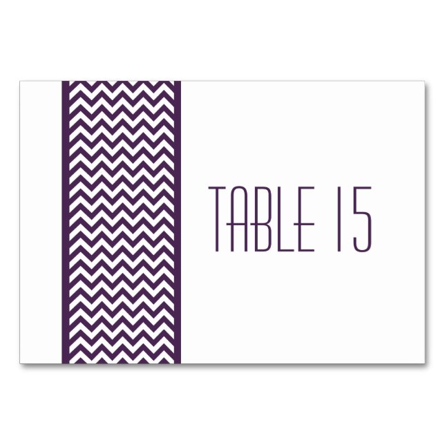 Mesa Tarjeta de tabla de borde de cheurón púrpura (Anverso)