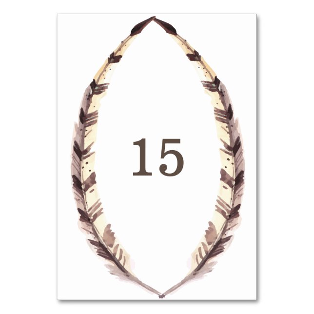 Mesa Tarjeta de tabla de borde de plumas (Anverso)