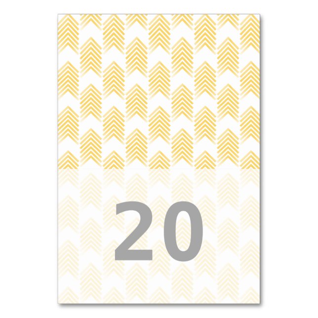 Mesa Tarjeta de tabla de flechas tribales amarillas (Anverso)