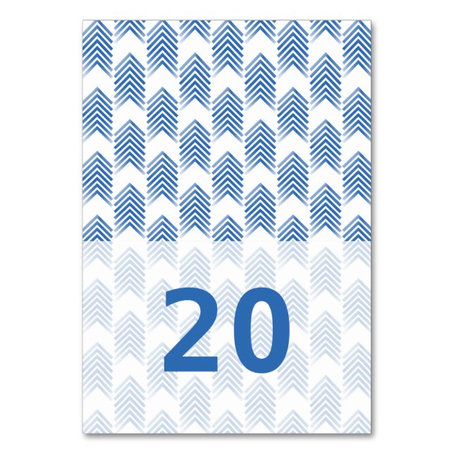 Mesa Tarjeta de tabla de flechas tribales azules (Anverso)