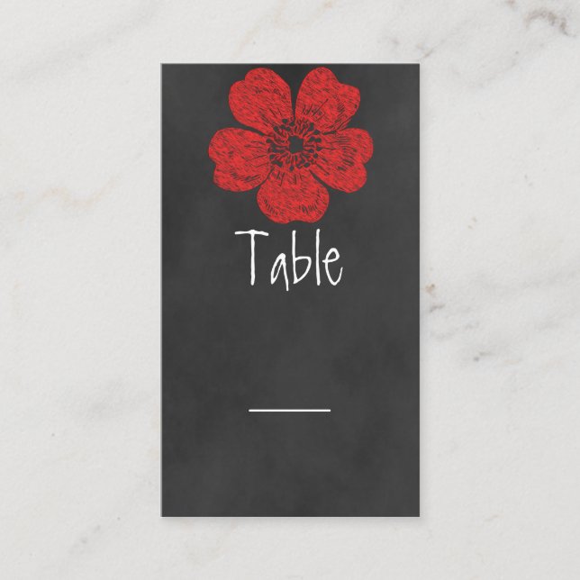Mesa Tarjeta de tabla de pizarra de rosas rojas silvest (Anverso)