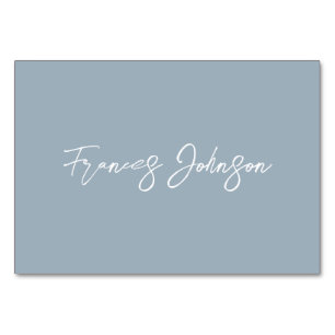 Mesa Tarjeta de tabla Dusty Blue Individual Name