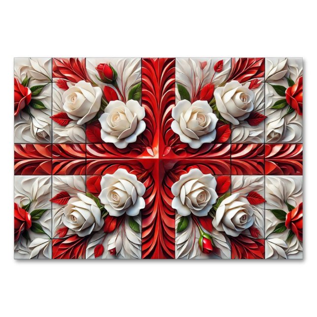 Mesa Tarjeta de tabla especial con diseño de Rosas ingl (Anverso)