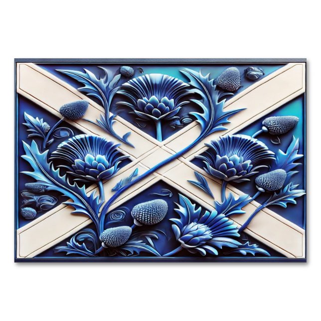Mesa Tarjeta de tabla especial con Scottish Thistles (Anverso)