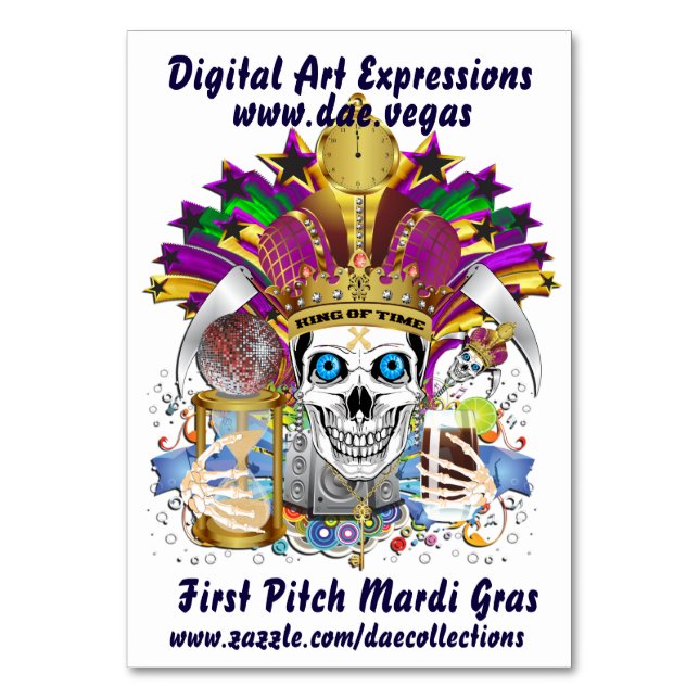 Mesa Tarjeta de tabla Mardi Gras (Anverso)