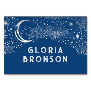 Mesa Tarjeta de tabla Starry Nigh Moon Individual Guest