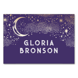 Mesa Tarjeta de tabla Starry Nigh Moon Individual Guest