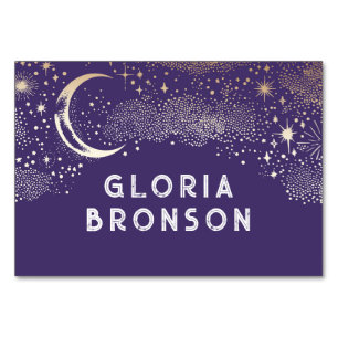 Mesa Tarjeta de tabla Starry Nigh Moon Individual Guest