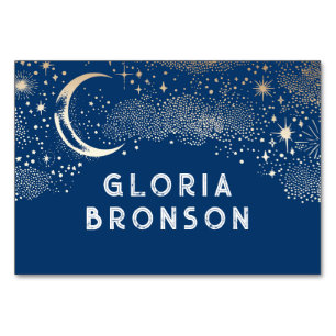 Mesa Tarjeta de tabla Starry Nigh Moon Individual Guest