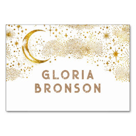 Mesa Tarjeta de tabla Starry Nigh Moon Individual Guest