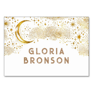 Mesa Tarjeta de tabla Starry Nigh Moon Individual Guest