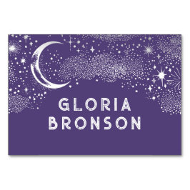 Mesa Tarjeta de tabla Starry Nigh Moon Individual Guest