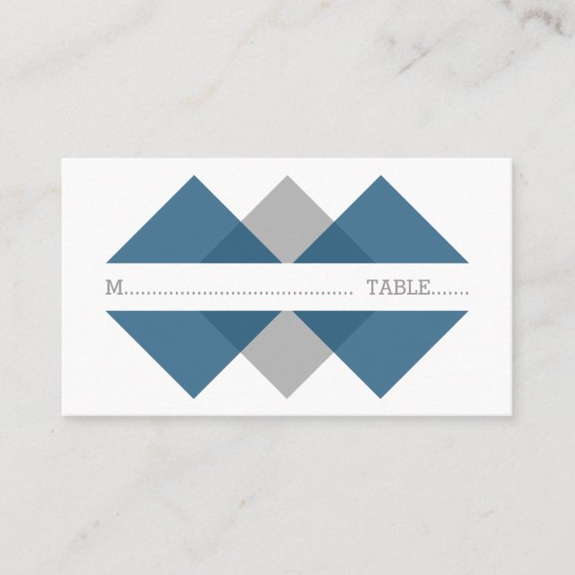 Mesa Tarjeta de traza geométrica azul gris (Anverso)