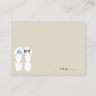 Mesa tarjeta de visita fatfatin Beach Aqua Flip Flops