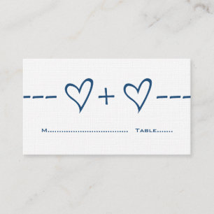 Mesa Tarjeta del lugar de ecuación del corazón azul