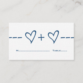 Mesa Tarjeta del lugar de ecuación del corazón azul