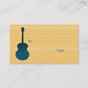 Mesa Tarjeta del lugar de guitarra del país azul