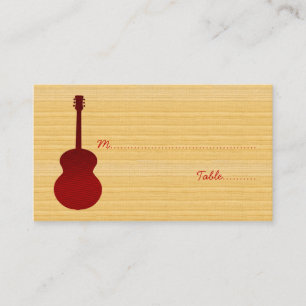 Mesa Tarjeta del lugar de guitarra del país rojo