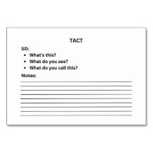 Tarjeta Flashcard para el etiquetado del tacto de 