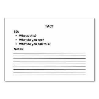 Mesa Tarjeta Flashcard para el etiquetado del tacto de 