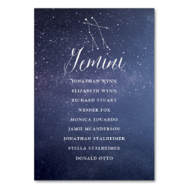 Mesa Tarjeta Gemini de la tabla de asientos del Boda de