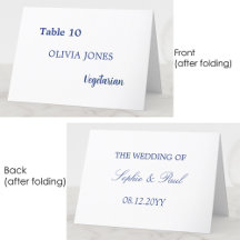 Tarjeta individual de Boda azul oscuro de invitado