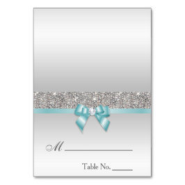 Mesa Tarjeta Lugar de Bow Azul Verde azulado de las Sec