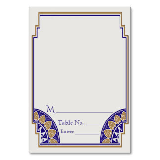 Mesa Tarjeta Lugar Posh de la Marina de Oro Art Deco