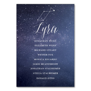 Mesa Tarjeta Lyra para la tabla de asientos del Boda St