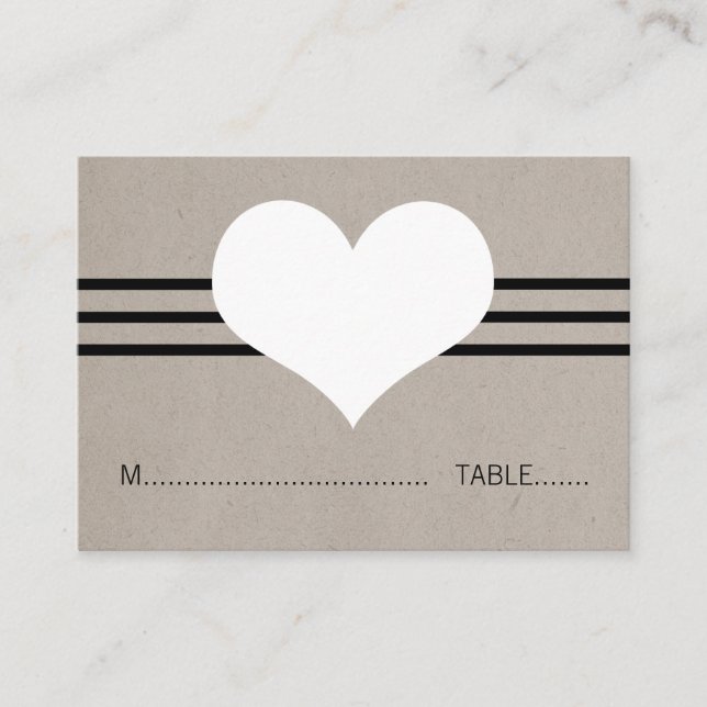 Mesa Tarjeta moderna de Heart Place, Beige (Anverso)
