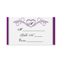 Tarjeta Monograma de Desplazamiento Cardíaco Púrpu