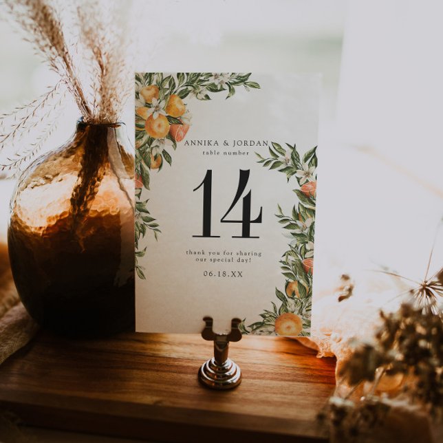 Mesa Tarjeta número de tabla botánica Citrus Orchard Bo (Subido por el creador)