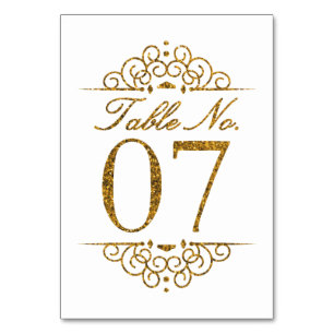 Mesa Tarjeta número de tabla de Boda de efecto Purpurin