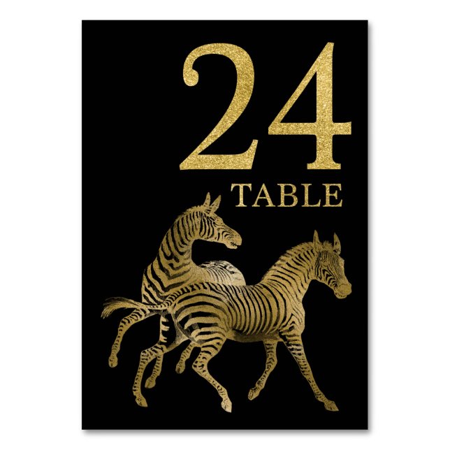 Mesa Tarjeta número de tabla de cebra de animales afric (Anverso)