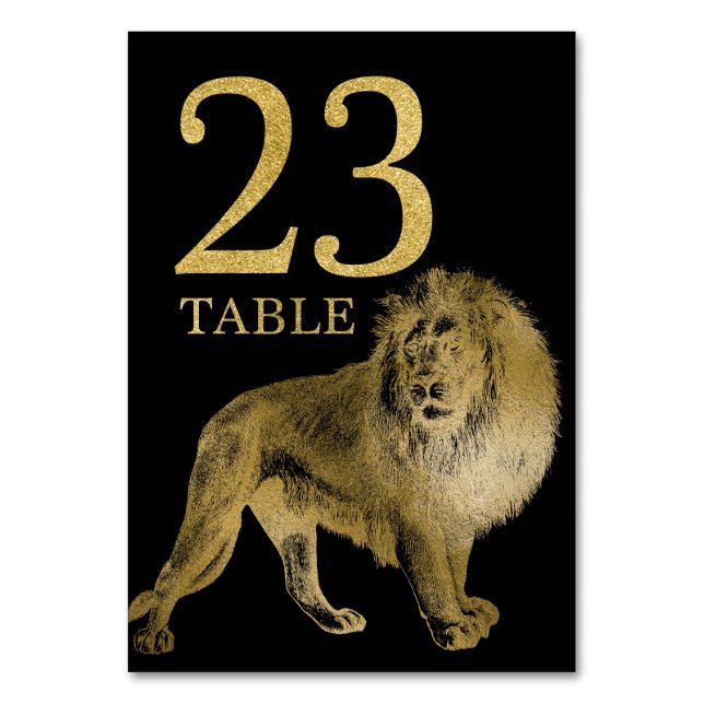 Mesa Tarjeta número de tabla de leones para animales af (Anverso)