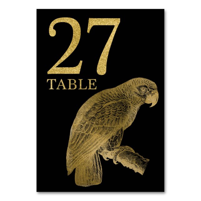 Mesa Tarjeta número de tabla de loros de animales afric (Anverso)
