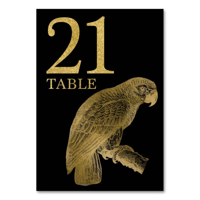 Mesa Tarjeta número de tabla de loros de animales afric (Anverso)