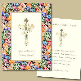 Mesa Tarjeta ortodoxa de Pascua con Pysanky