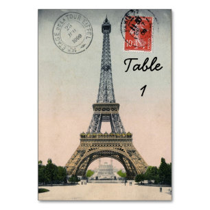 Mesa Tarjeta postal de la Torre Eiffel Vintage