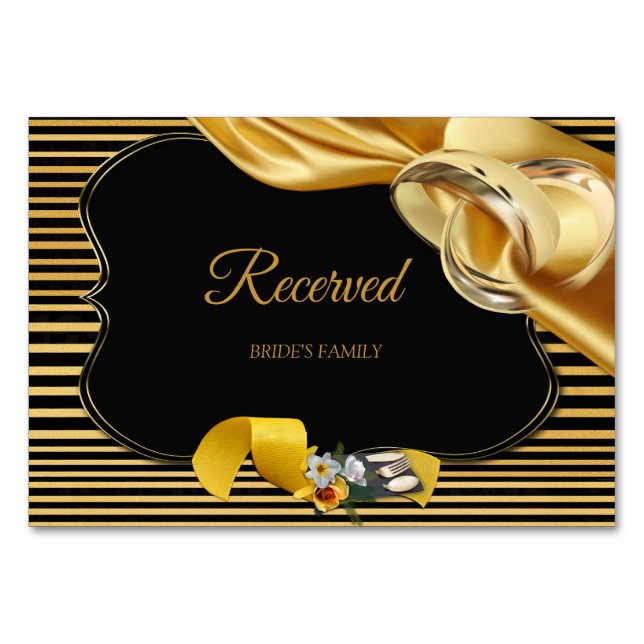 Mesa Tarjeta Reservada Boda de The Great Gatsby (Anverso)