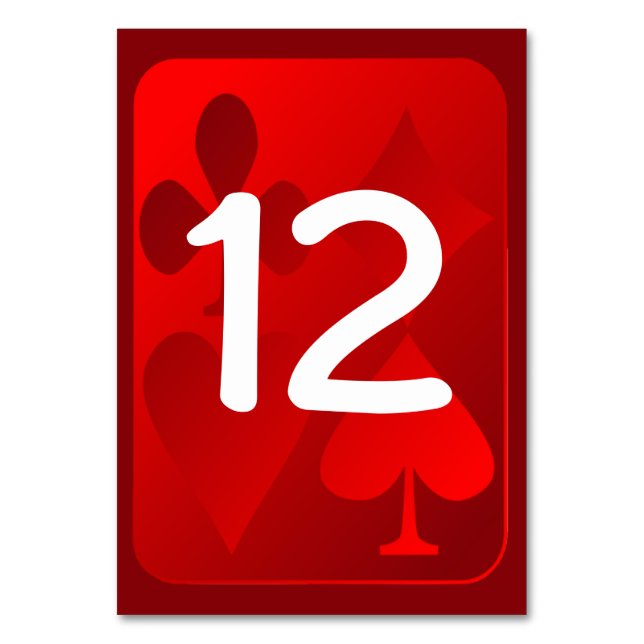 Mesa Tarjeta roja se ajusta al número de tabla de boda  (Anverso)