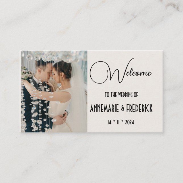 Mesa Tarjeta simple de lugar de foto para Bodas (Anverso)